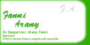 fanni arany business card